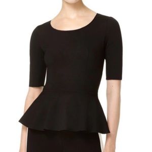 T. Babaton Women’s Barrett Black Peplum Top S